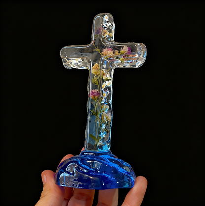 Handmade Crystal Water Ripple Cross Ornament Resin Mold