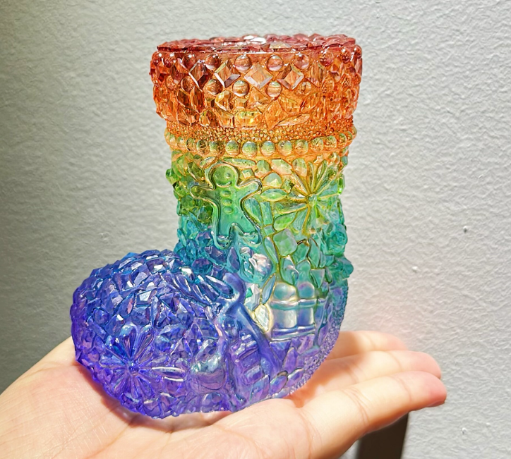 Handmade Diamond Christmas Boot Storage Resin Mold