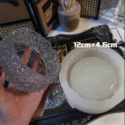 Handmade Crystal Cluster Storage Ashtray Jar Resin Mold