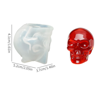 2pcs Alien Skull & Human Skull Keychain Resin Mold