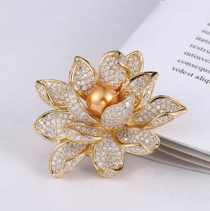 Handmade Crystal Lotus Flower Brooch Decoration Resin Mold（Not for beginners）