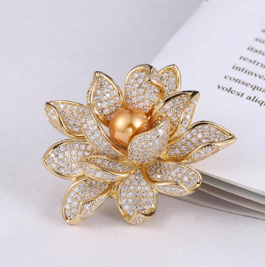 Handmade Crystal Lotus Flower Brooch Decoration Resin Mold（Not for beginners）