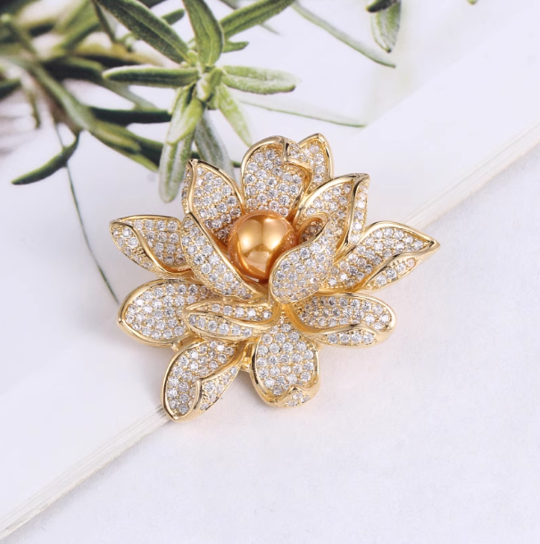Handmade Crystal Lotus Flower Brooch Decoration Resin Mold（Not for beginners）