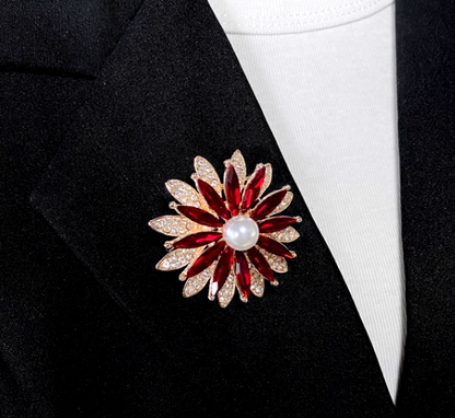 Handmade Crystal Diamond Pearl Crystal Flower Brooch Resin Mold