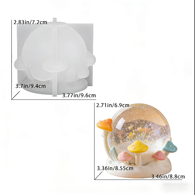Mushroom Crystal Ball Ornament Resin Mold
