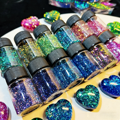 12-Color Galaxy Chameleon Shifting Glitter for Resin
