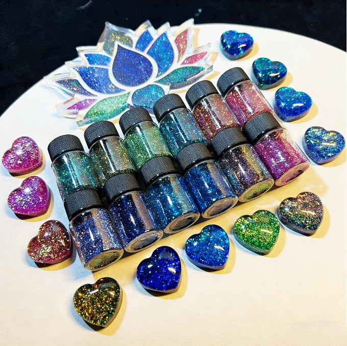 12-Color Galaxy Chameleon Shifting Glitter for Resin