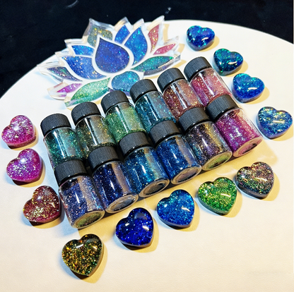 12-Color Galaxy Chameleon Shifting Glitter for Resin
