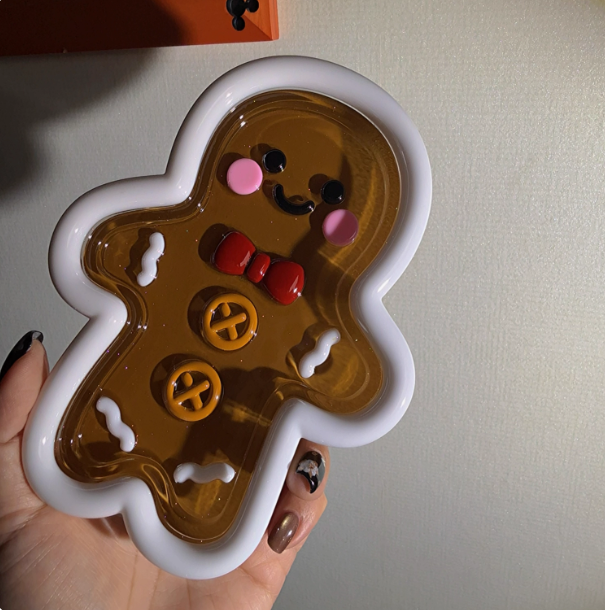 Handmade Gingerbread Man Tray Resin Mold