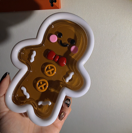 Handmade Gingerbread Man Tray Resin Mold
