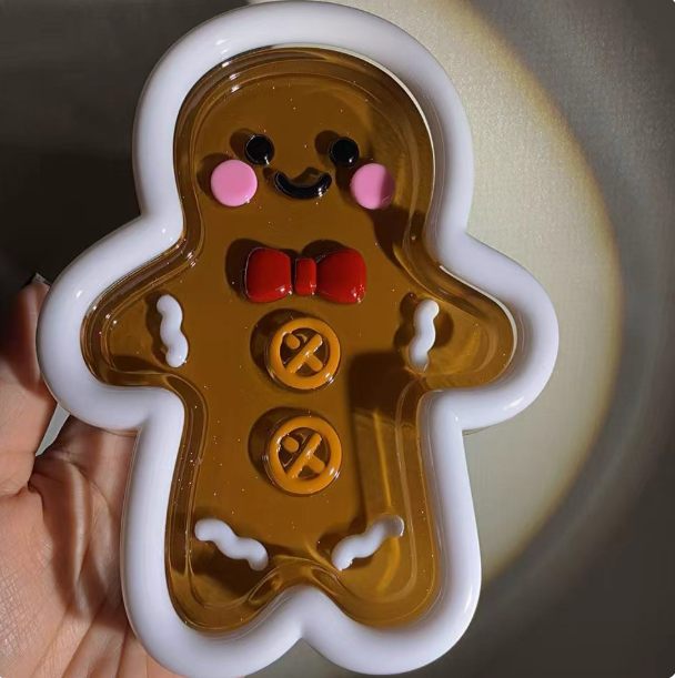 Handmade Gingerbread Man Tray Resin Mold