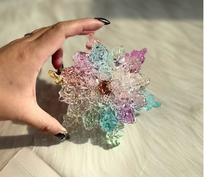 Handmade Large Diamond Double-Layer  Rotating Snowflake Hanging Ornament Resin Mold