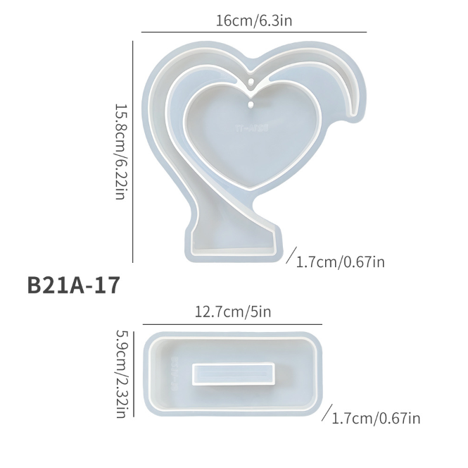 Heart-Shaped Photo Frame Resin Mold