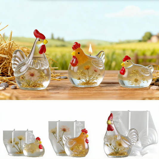 3pcs Chicken Ornament Resin Mold