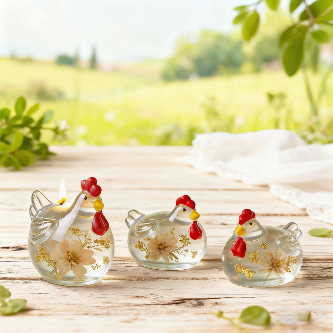 3pcs Chicken Ornament Resin Mold