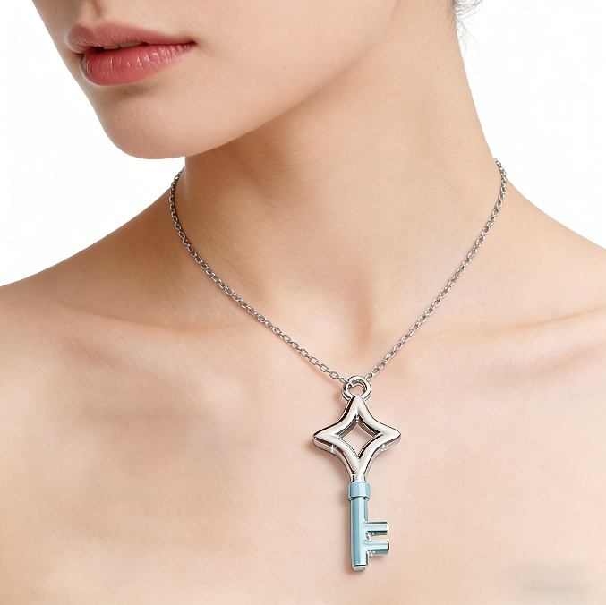 Handmade Heart-Shaped Starburst Key-Shaped Pendant Resin Mold