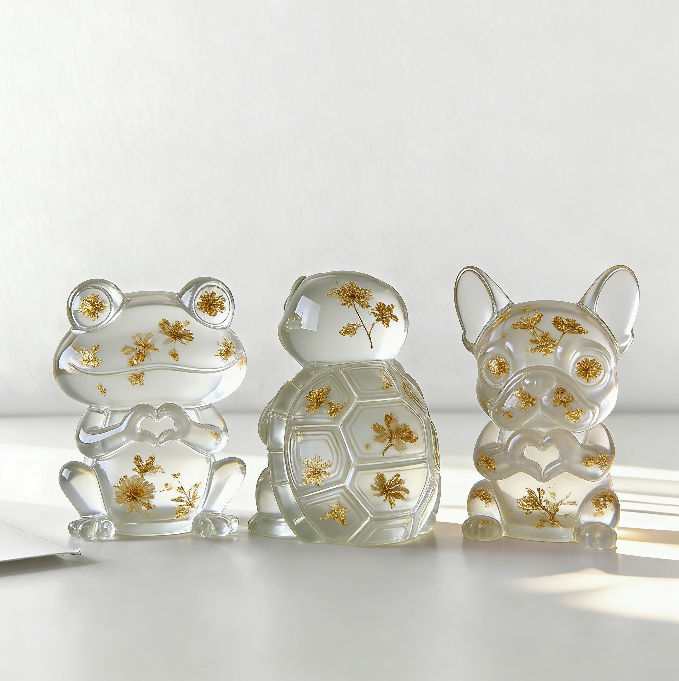 Heart Gesture Turtle Frog Bulldog Ornament Resin Molds