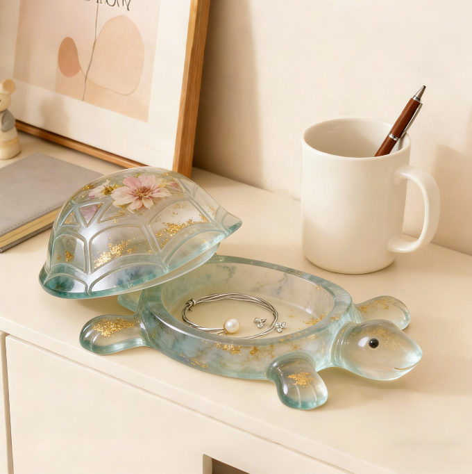 Turtle Jewelry Storage Box Resin Mold