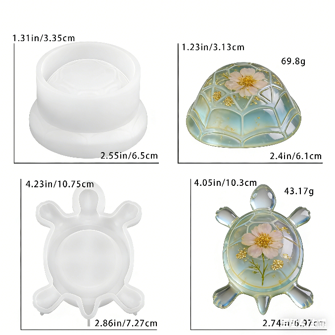 Turtle Jewelry Storage Box Resin Mold