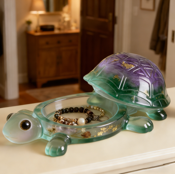 Turtle Jewelry Storage Box Resin Mold