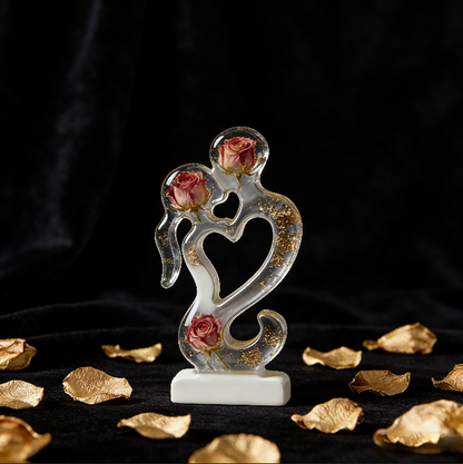 Romantic Couple Kissing Heart Decoration Resin Mold