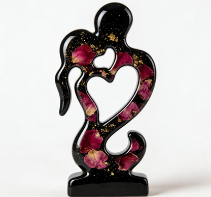 Romantic Couple Kissing Heart Decoration Resin Mold