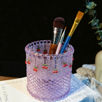 Handmade Diamond Cherry-Edge Pen Holder Storage Resin Mold【Side-cut mold】