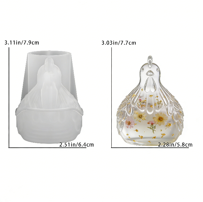 Chicken Candlestick Ornament Resin Mold