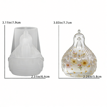 Chicken Candlestick Ornament Resin Mold