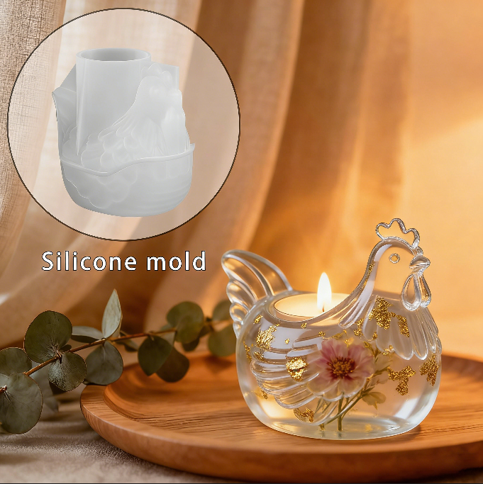 Chicken Candlestick Ornament Resin Mold