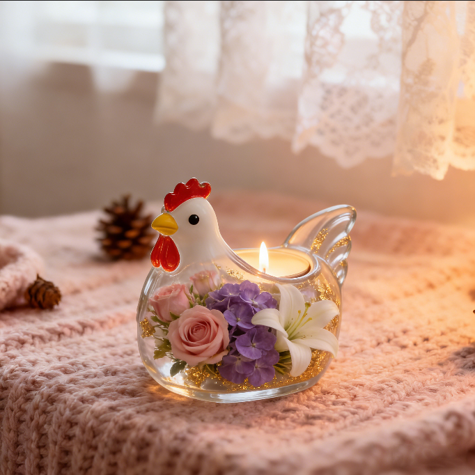 Chicken Candlestick Ornament Resin Mold