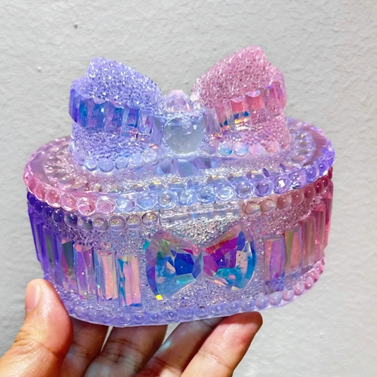 Handmade Diamond Flip-Top Storage Box Resin Mold