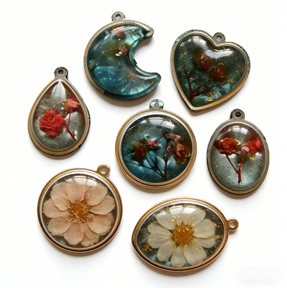 Resin Necklace Jewelry Mold with Built-In Pendant Bezel