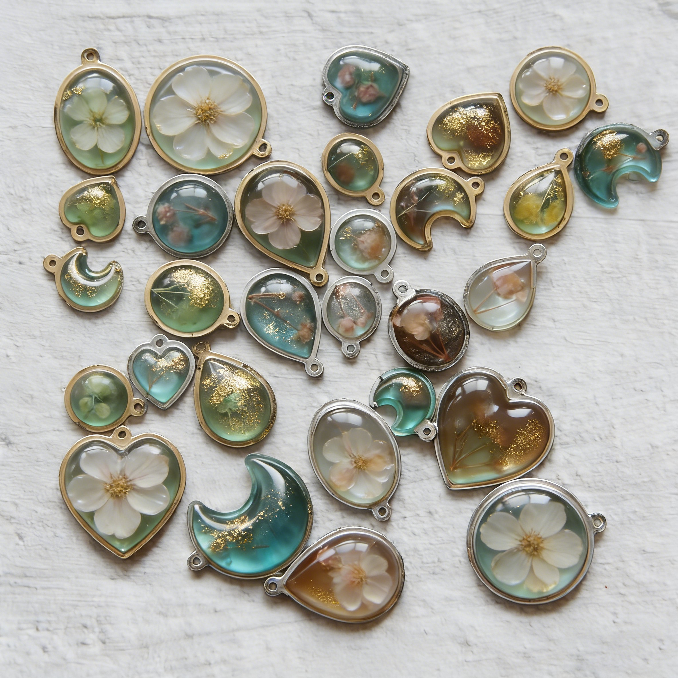 Resin Necklace Jewelry Mold with Built-In Pendant Bezel