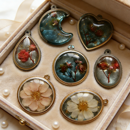 Resin Necklace Jewelry Mold with Built-In Pendant Bezel