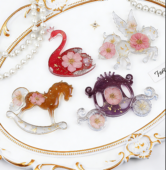 Swan Pegasus Carousel Carriage Resin Ornament Mold