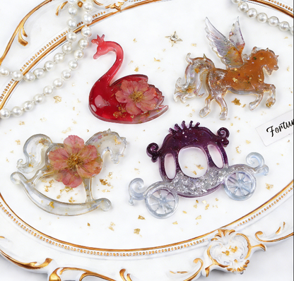 Swan Pegasus Carousel Carriage Resin Ornament Mold