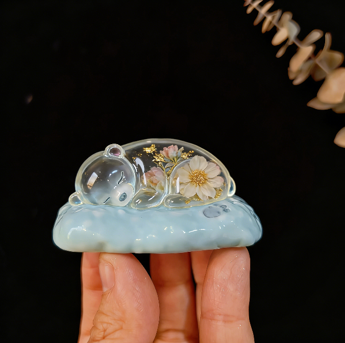 Handmade Cute Hibernating Polar Bear Ornament Resin Mold