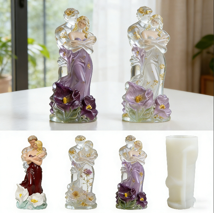 Embracing Couple Ornament Resin Mold