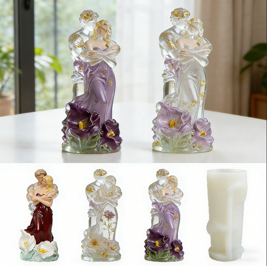 Embracing Couple Ornament Resin Mold