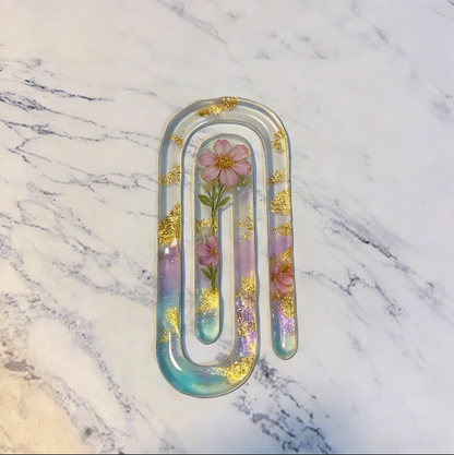 Molde de resina para marcapáginas con forma de clip con ondas de agua hecho a mano 