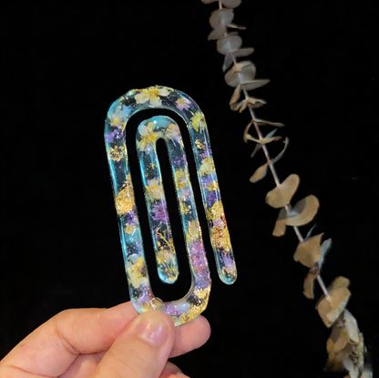 Molde de resina para marcapáginas con forma de clip con ondas de agua hecho a mano 