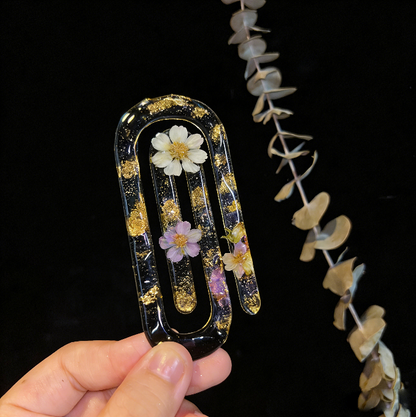 Molde de resina para marcapáginas con forma de clip con ondas de agua hecho a mano 