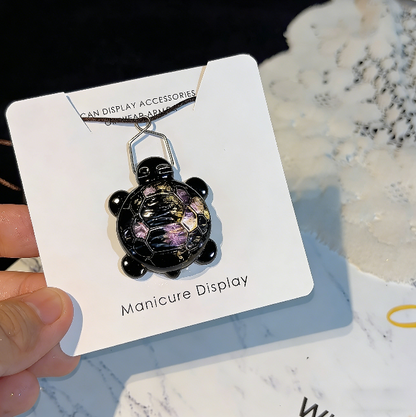 Molde de resina para colgante de tortuga con ondas de agua hecho a mano con agujero 