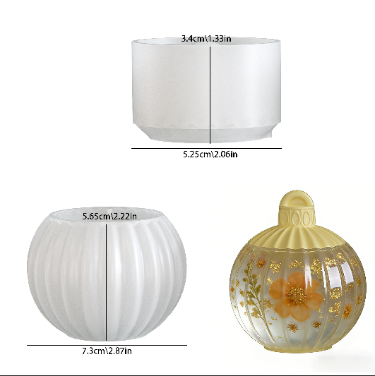 Striped Bell Storage Jar Resin Mold