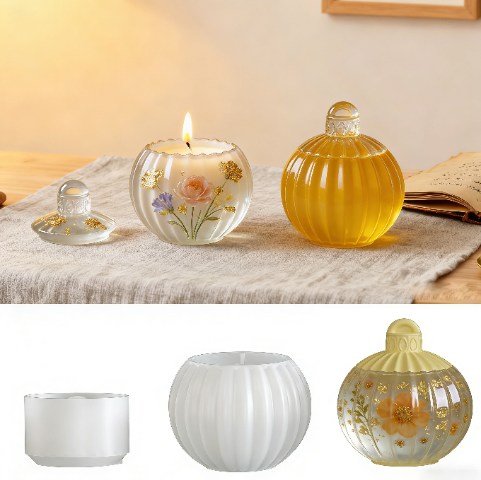 Striped Bell Storage Jar Resin Mold