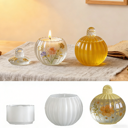 Striped Bell Storage Jar Resin Mold