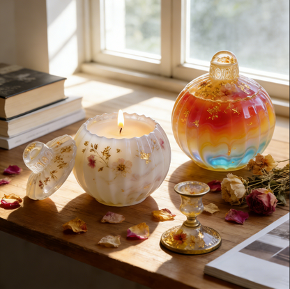 Striped Bell Storage Jar Resin Mold