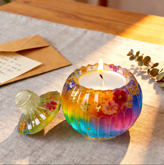 Striped Bell Storage Jar Resin Mold