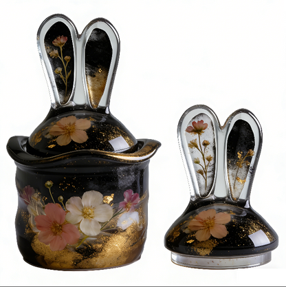 Rabbit Ear Storage Jar Resin Mold